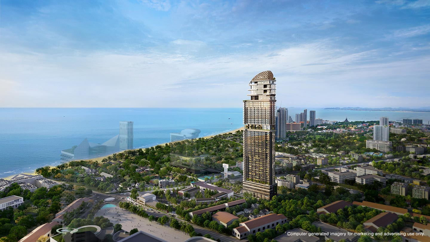 Once Wongamat — daytime aerial view over North Pattaya